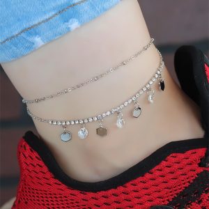 Zirkon Taşlı Silver Renk Kaplama Kalpli Hal Hal