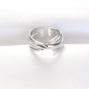 Kalın Silver Renk Ayarlanabilir Yüzük