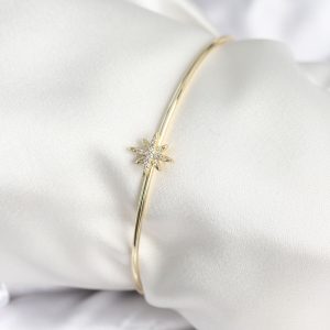 Kutup Yıldızı Figür Pirinç Gold Renk Kadın Bileklik