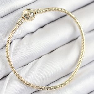 Pirinç Charm Topcuk Model Gold Renk Kadın Bileklik