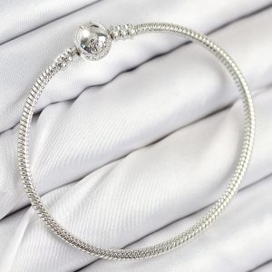 Pirinç Charm Topcuk Model Gümüş Renk Kadın Bileklik