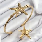 Pirinç Deniz Yıldızı Model Gold Renk Bileklik Yüzük Set