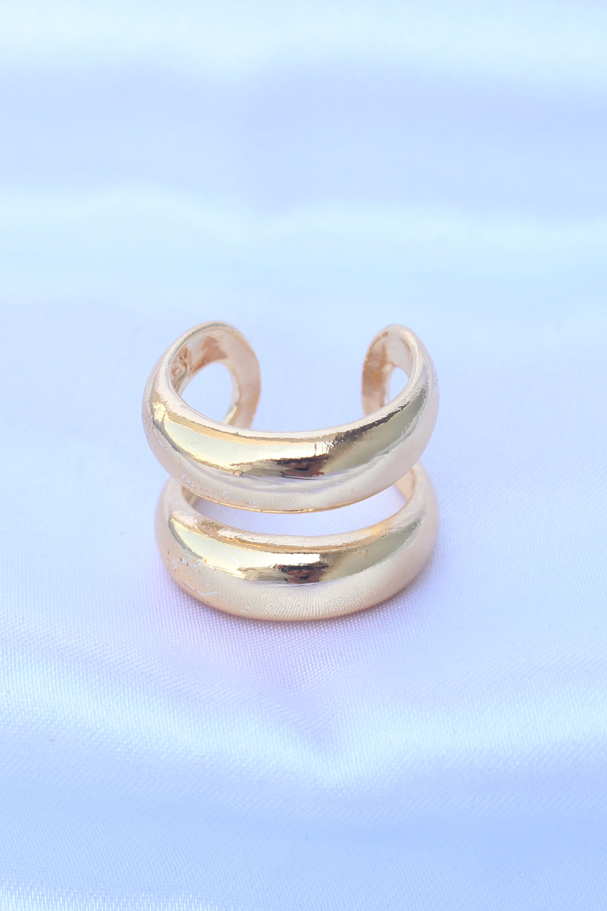 Pirinç Gold Renk Ayarlanabilir Şerit Yüzük