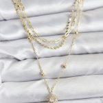 Pirinç Gold Renk Güneş Model Detaylı 3'lü Kombin Y Kadın Kolye