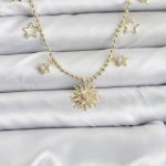 Pirinç Gold Renk Güneş Model Kadın Kolye