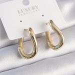 Pirinç Gold Renk Halka Model Kadın Küpe