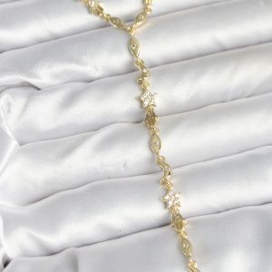 Pirinç Gold Renk Kadın Manifest Kolye