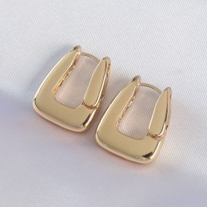 Pirinç Gold Renk Kalın Küpe