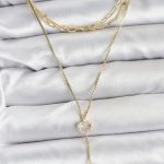 Pirinç Gold Renk Kalp Detaylı 3'lü Kombin Y Kadın Kolye