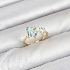 Pirinç Gold Renk Kelebek Model Kadın Yüzük