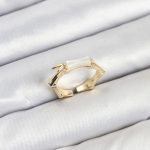 Pirinç Gold Renk Kemik Model Kadın Yüzük