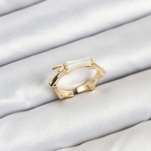 Pirinç Gold Renk Kemik Model Kadın Yüzük