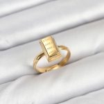 Pirinç Gold Renk Külçe Altın Model Kadın Yüzük