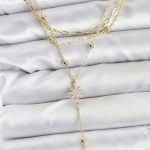 Pirinç Gold Renk Kutup Yıldızı Detaylı 3'lü Kombin Kadın Kolye