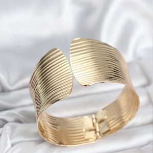 Pirinç Gold Renk Levha Model Kadın Bileklik