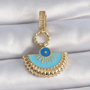 Pirinç Gold Renk Nazar Boncuklu Ajda Charm