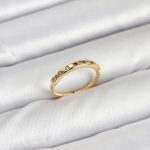 Pirinç Gold Renk Renkli Zirkon Taşlı Kadın Yüzük