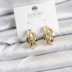 Pirinç Gold Renk Vintage Halka Model Kadın Küpe