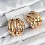 Pirinç Gold Renk Vintage Kadın Küpe