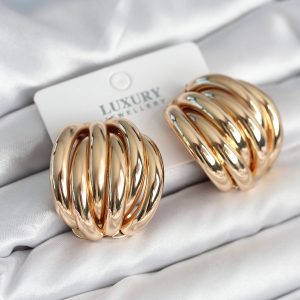 Pirinç Gold Renk Vintage Kadın Küpe