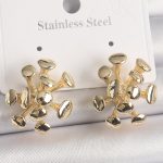 Pirinç Gold Renk Virüs Figür Model Kadın Küpe