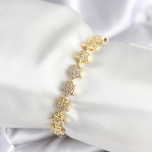 Pirinç Gold Renk Yıldız Model Kadın Bileklik