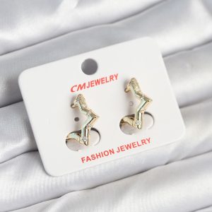 Pirinç Gold Renk Yıldız Model Kadın Küpe