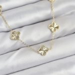 Pirinç Gold Renk Yonca Kadın Kolye