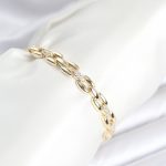 Pirinç Gold Renk Zincir Model Zirkon Taşlı Kadın Bileklik