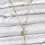 Pirinç Gold Renk Zirkon Taşlı Güneş Model Detaylı 3'lü Kombin Y Kadın Kolye