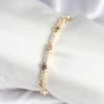 Pirinç Gold Renk Zirkon Taşlı Kadın Bileklik