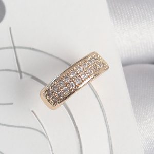 Pirinç Gold Renk Zirkon Taşlı Kadın Kıkırdak Küpe