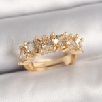 Pirinç Gold Renk Zirkon Taşlı Kalp Model Ayarlanbilir Kadın Yüzük