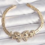 Pirinç Gold Renk Zirkon Taşlı Kelebek Model Kadın Bileklik