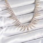 Pirinç Gold Renk Zirkon Taşlı Sivri Model VIP Seri Kadın Kolye