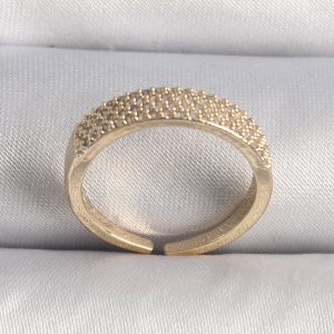 Pirinç Gold Renk Zirkon Taşlı VIP Seri Kadın Yüzük