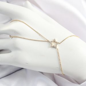 Pirinç Gold Renk Zirkon Taşlı Yıldız Model Şahmeran