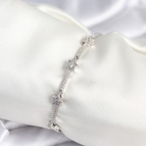 Pirinç Gümüş Renk Halley Yıldız Model Kadın Bileklik