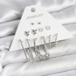 Pirinç Gümüş Renk Küpe Seti 6'lı