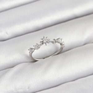 Pirinç Gümüş Renk Manifest Kadın Yüzük