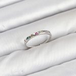 Pirinç Gümüş Renk Renkli Zirkon Taşlı Kadın Yüzük