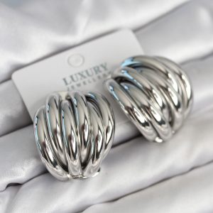 Pirinç Gümüş Renk Vintage Kadın Küpe