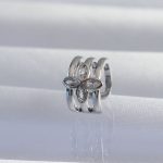 Pirinç Gümüş Renk Yonca Earcuff Küpe