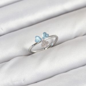 Pirinç Gümüş Renk Yonca Model Kadın Yüzük