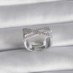 Pirinç Gümüş Renk Zirkon Taş Detay Kadın Yüzük