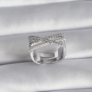 Pirinç Gümüş Renk Zirkon Taş Detay Kadın Yüzük