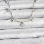 Pirinç Gümüş Renk Zirkon Taşlı Deniz Kabuğu Model Kadın Kolye