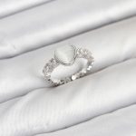 Pirinç Gümüş Renk Zirkon Taşlı Kalpli Kadın Yüzük