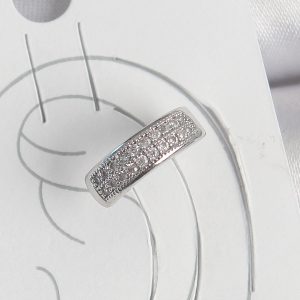 Pirinç Gümüş Renk Zirkon Taşlı Kıkırdak Model Kadın Küpe