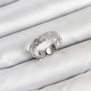 Pirinç Gümüş Renk Zirkon Taşlı Sırım Kadın Yüzük